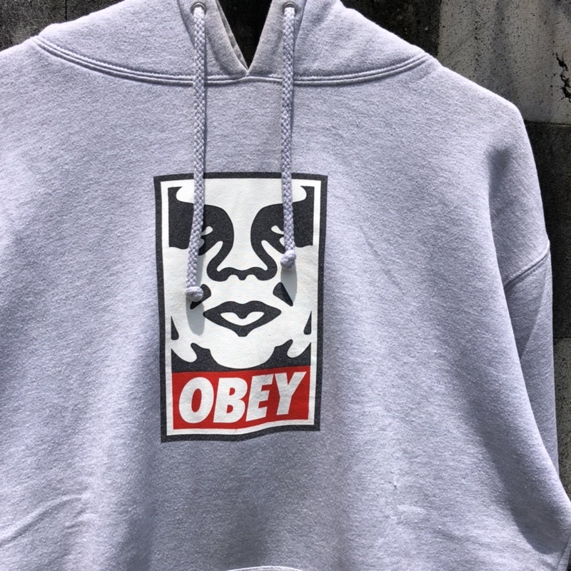 Obey Face big logo Hoodie grey,size m(73x62)