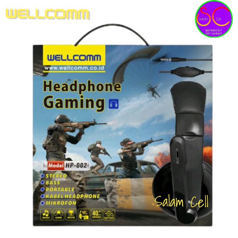 Headset Game Headphone Gaming WELLCOMM HP-002 Original