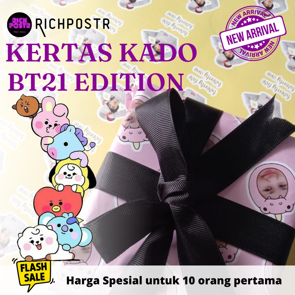 

KERTAS KADO BT21 (ukuran A3+) / chimmy tata rj koya cooky mang van shooky bts kpop bungkus kado ultah ulang tahun ulangtahun birthday anak temen saudara sahabat keluarga anniversary wedding baby born lahiran richpostr