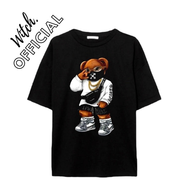 KAOS BAJU Teddy Bear Hypebeast Vintage - Tshirt Vintage Aesthetic Bear Hitam Pria Wanita Premium Tee