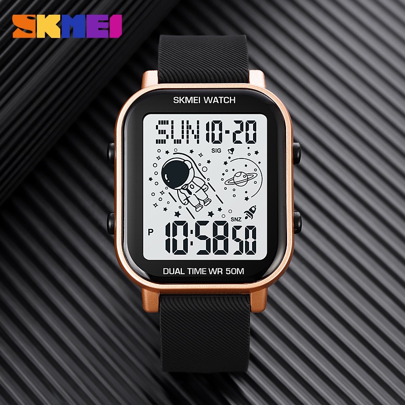 SKMEI 1971 Jam Tangan Pria Wanita Digital Chronograph Sport Watch Dual Time Anti Air Tali Rubber WATCHKITE WKOS