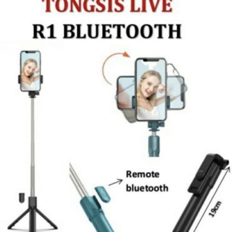 Tongsis Bluetooth Tripods 4in1 Selfie Stick Remove Camera Makaron Full Color (PsS)