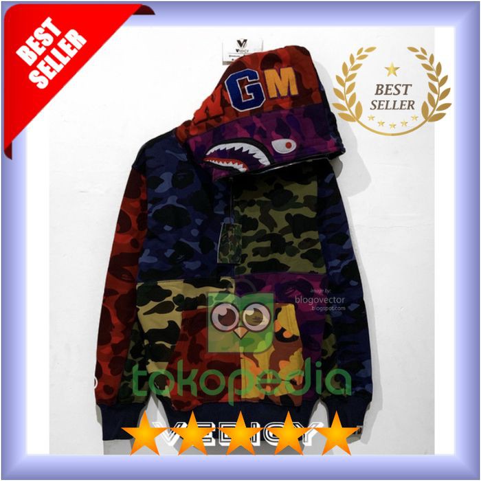 SUPER MURAH - BAPE HOODIE / BAPE SHARK / JAKET BAPE A BATHING APE SHARK X PUBG