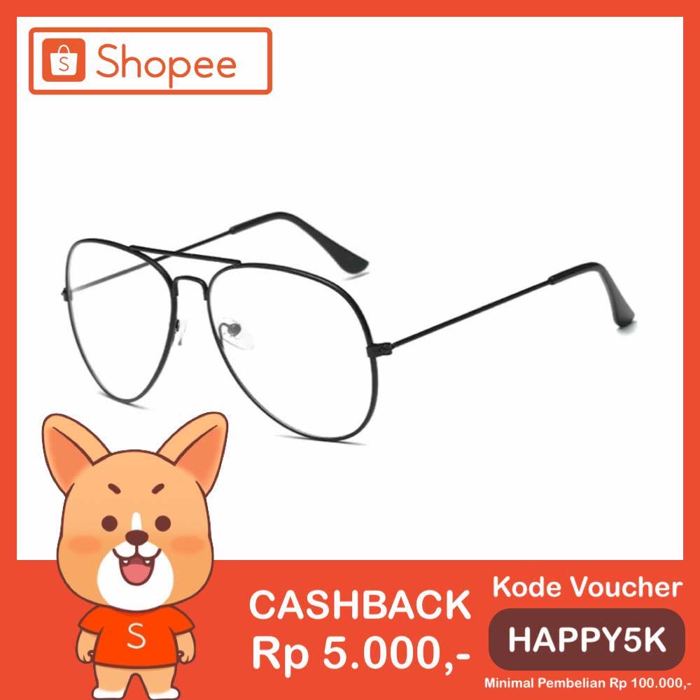 Kacamata Eye Pilot Sunglasses [ Hitam Trp ] Pria dan Wanita - BKK