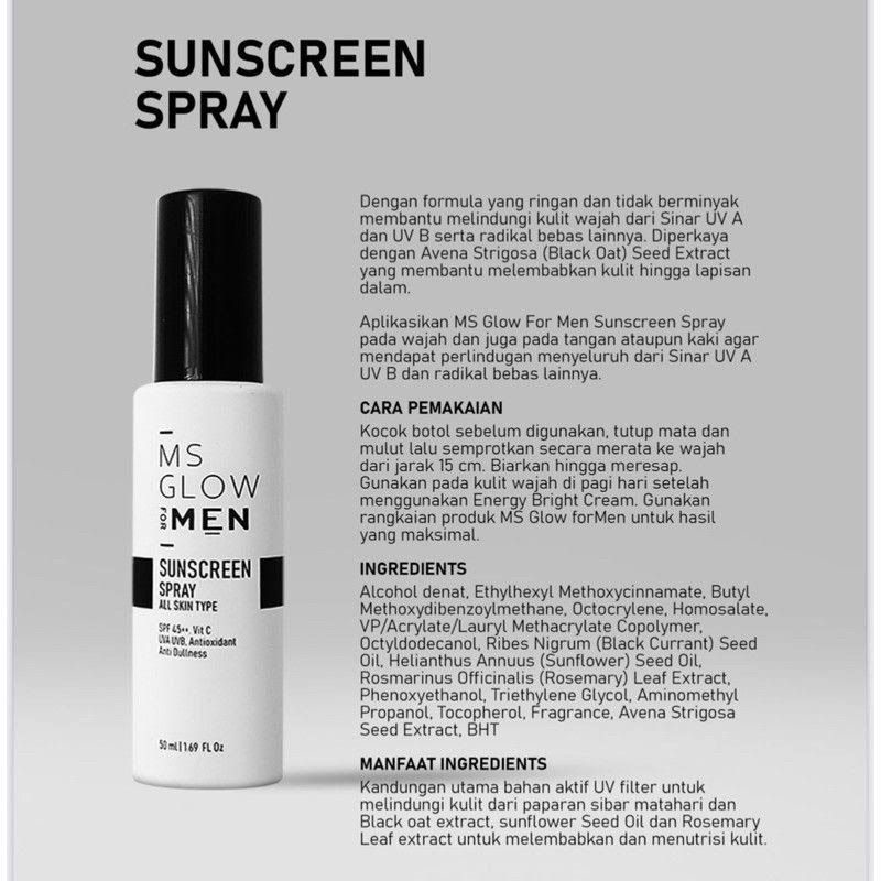 MS GLOW SUNSCREEN SPRAY FOR MEN ORIGINAL