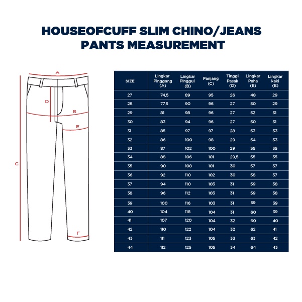 Houseofcuff Celana Chino Panjang Pria Slim fit Stretch Jeans Putih