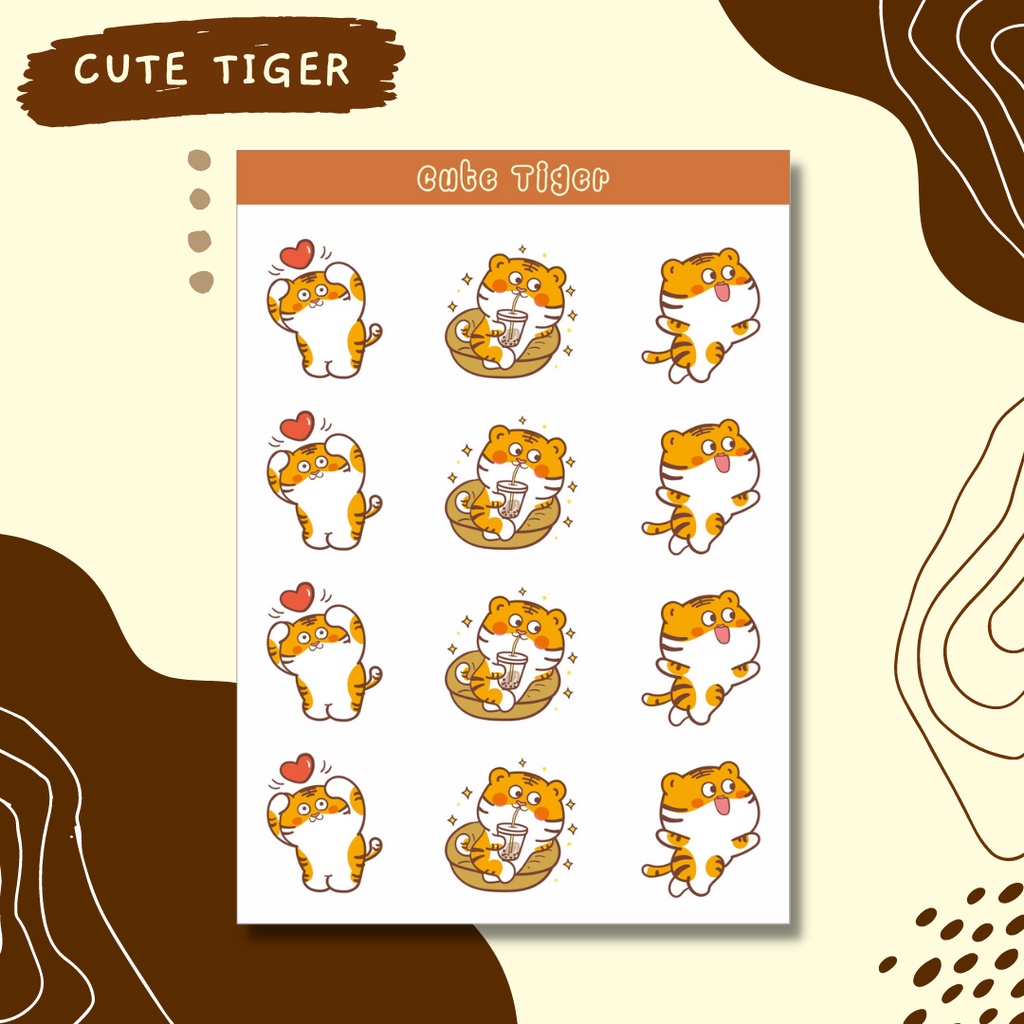 

Cute Tiger / Stiker Lucu / Stiker Cute / Stiker Tumblr / Aesthetic Sticker