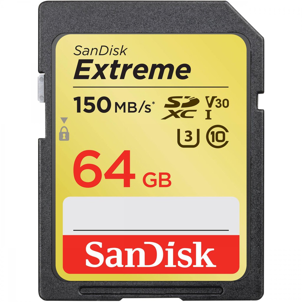 SanDisk Extreme SDXC Card V30 U3 C10 150MB/s 64GBm