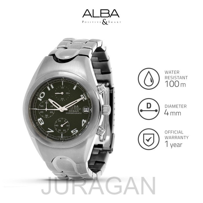 Jam Tangan Pria Alba Quartz Stainless Steel AJN085 Original