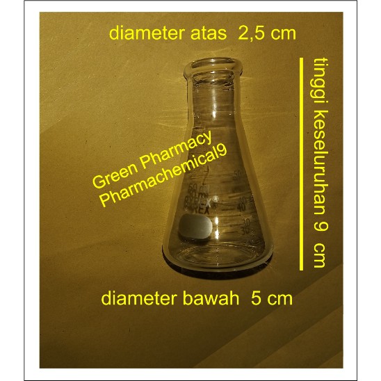 Labu erlenmeyer 50 ml pyrex