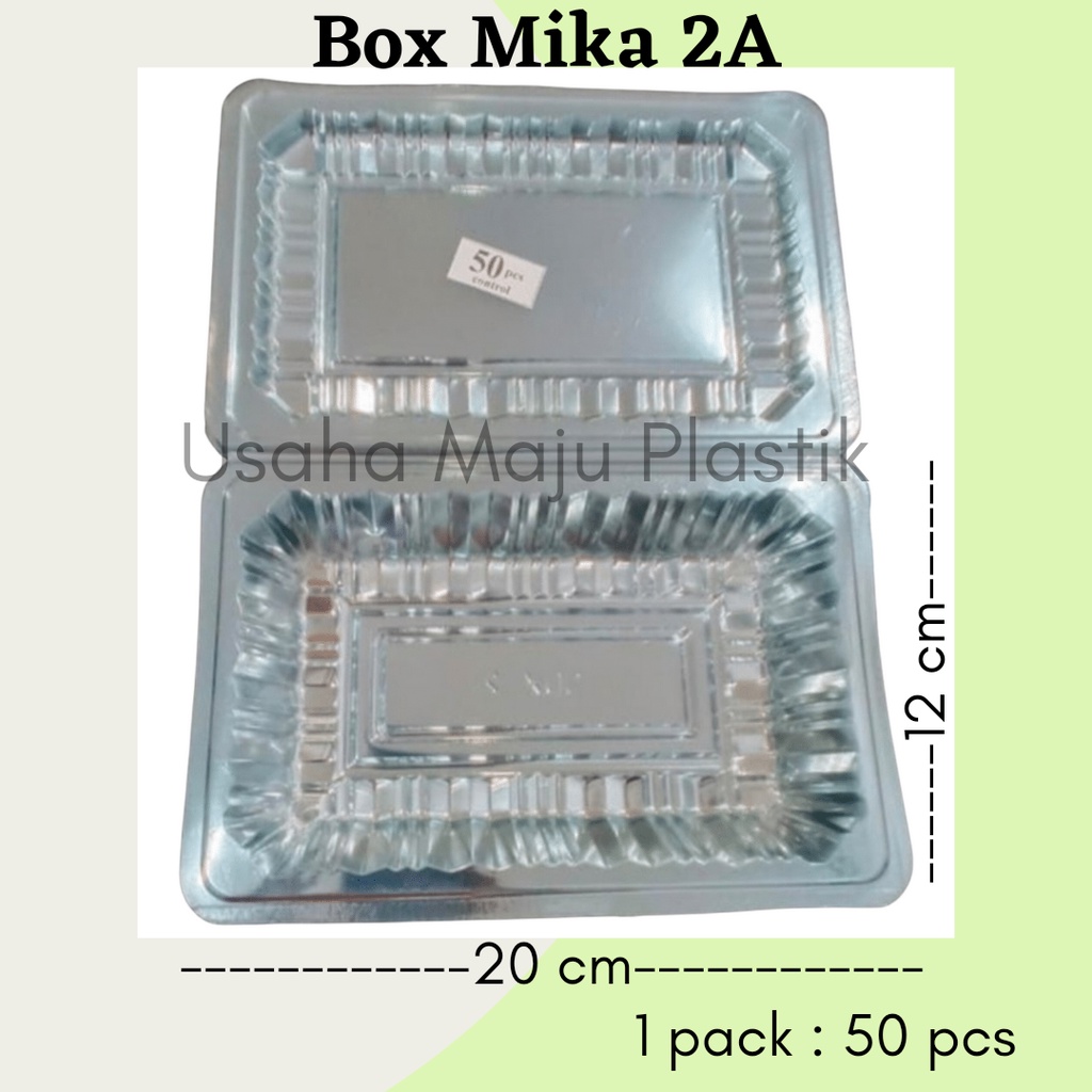 50pcs Plastik Mika Kue ukuran 2A 20x12 Mika Kotak Makanan / Box Mika Kue Bolu dan Makanan