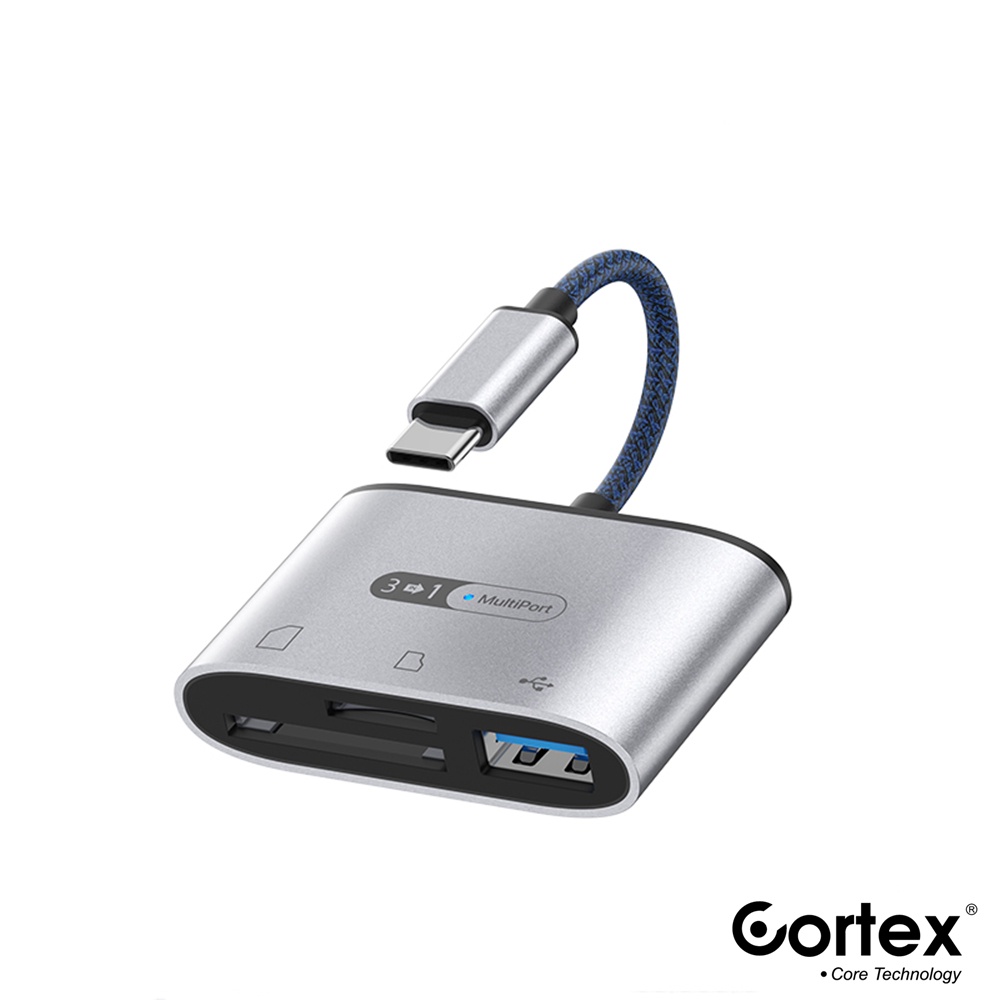Cortex MH372 USB C/Type-C To USB 3.0 + SD/TF Card 3in1 Reader Adapter