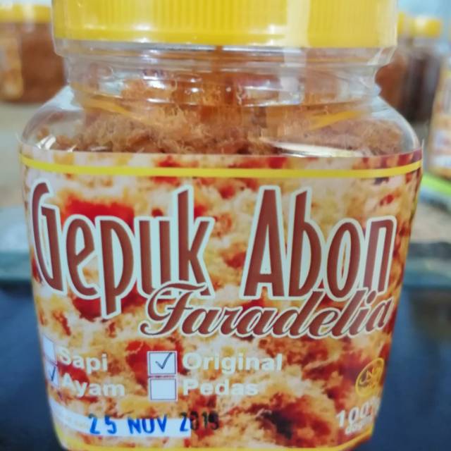 

Gepuk abon ayam faradelia