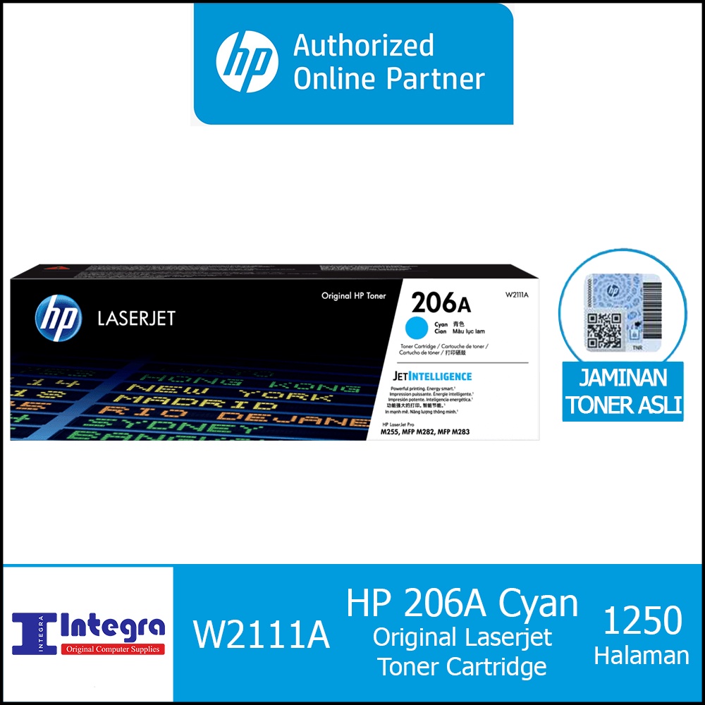 Toner HP 206A Cyan Original LaserJet Cartridge 206 A - W2111A