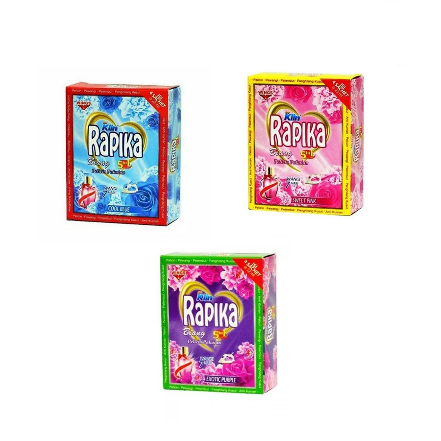 Rapika Biang Pelicin Pakaian 5in1 Kotak isi 4 sachet @22ml