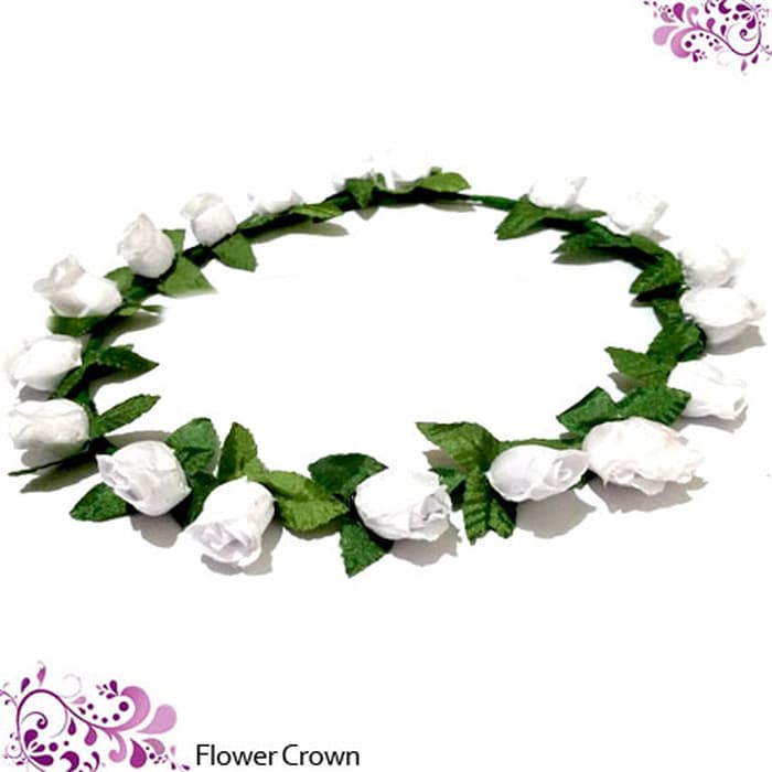 BANDO FLOWER CROWN PUTIH ( AKSESORIS GROSIR MURAH )