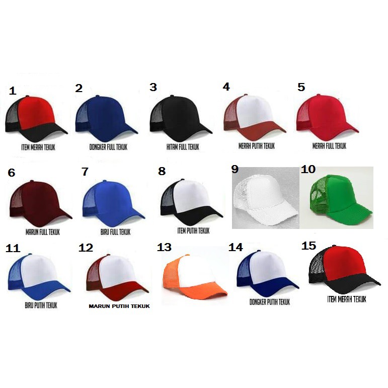 topi trucker jaring polos grosir bandung