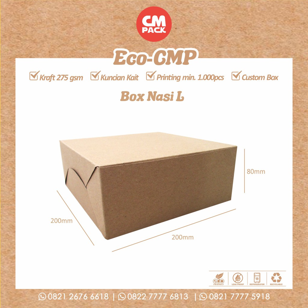 

CMP ECO KRAFT BOX NASI L 1 PACK ISI 50PCS