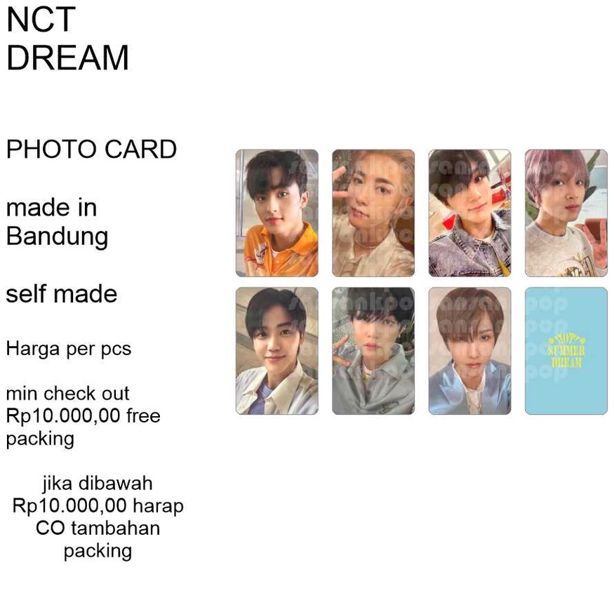 photocard nct dream versi minibag dreamis