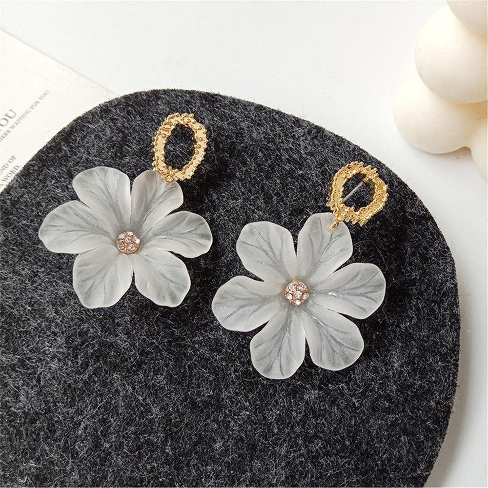 Anting Bunga LILY Perhiasan Resin Korea Bunga Transparan