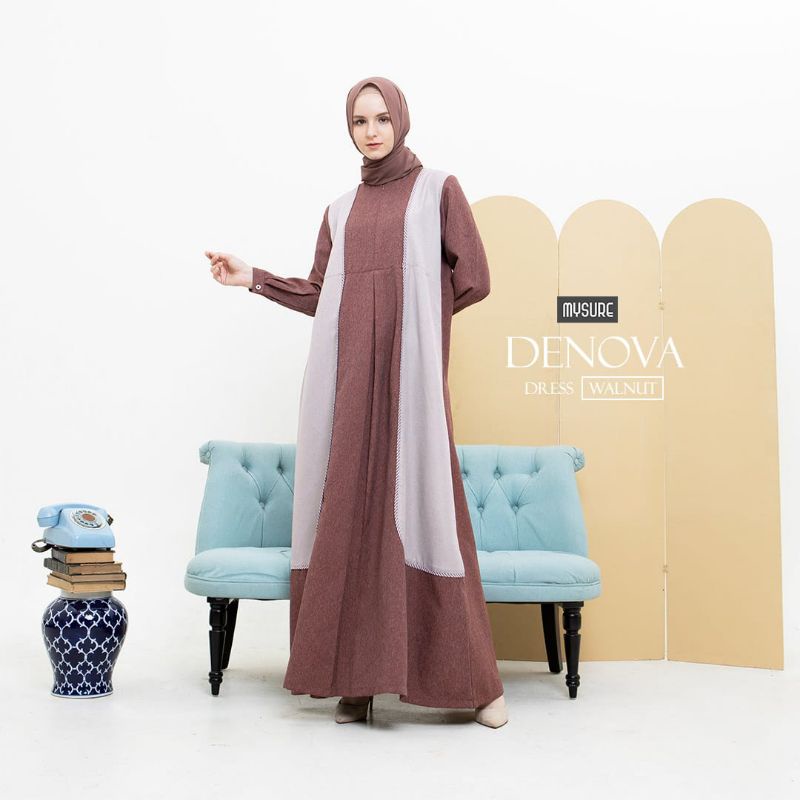 DENOVA DRES MYSURE COUPLE GAMIS MINIMALIS GAMIS MUSLIMAH MODERN PREMIUM