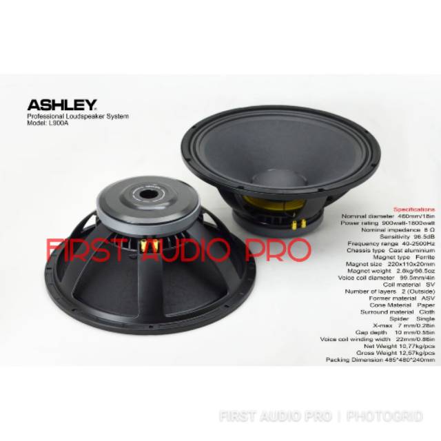 SPEAKER KOMPONEN ASHLEY L900A L900 A L 900A 18 INCH ORIGINAL