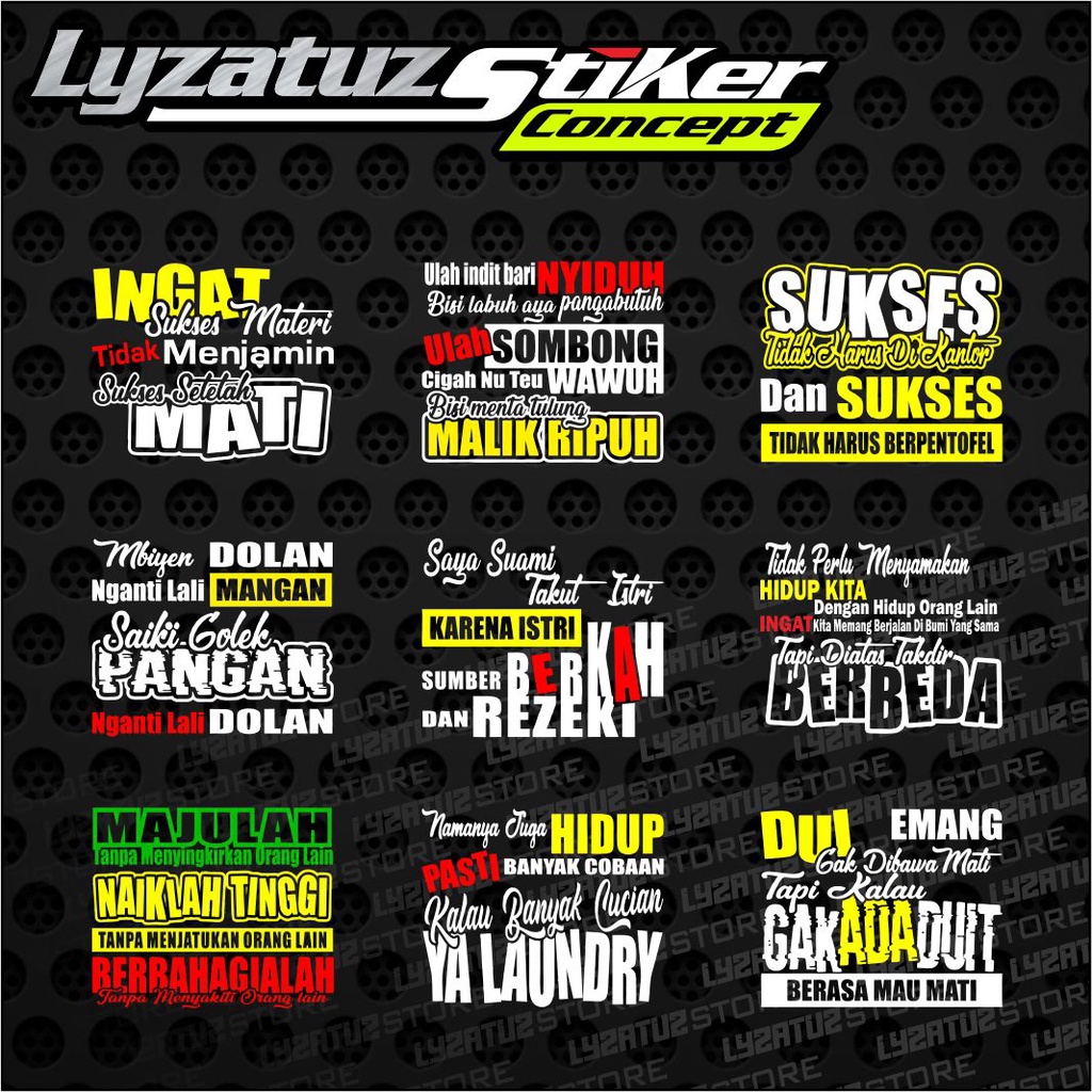 Stiker Kaca Mobil dan Truck Stiker Cutting Sticker Kata Kata Kaca Mobil Truck (BISA CUSTOM KATA KATA