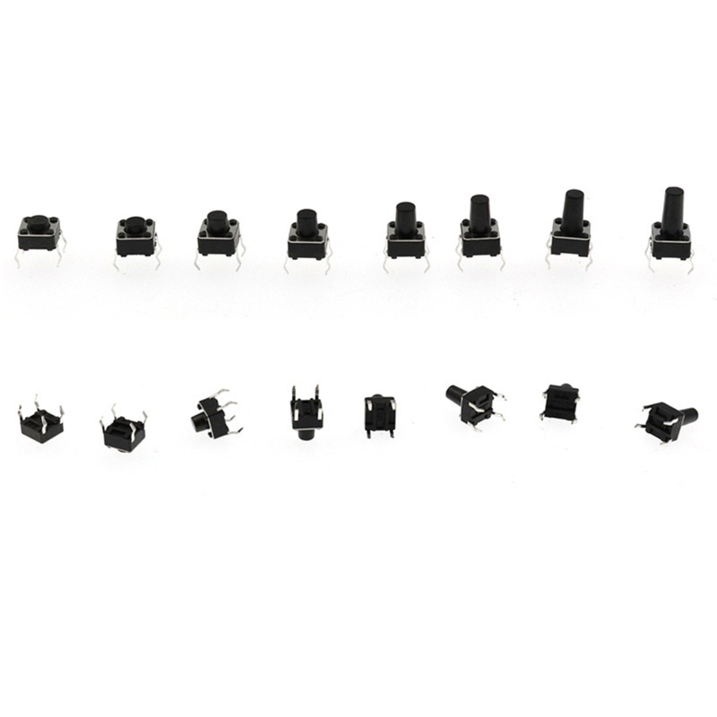 Btsg 250PCS 4pin Saklar Tombol Tekan Tactile Micro Momentary Tact Push Button Switch