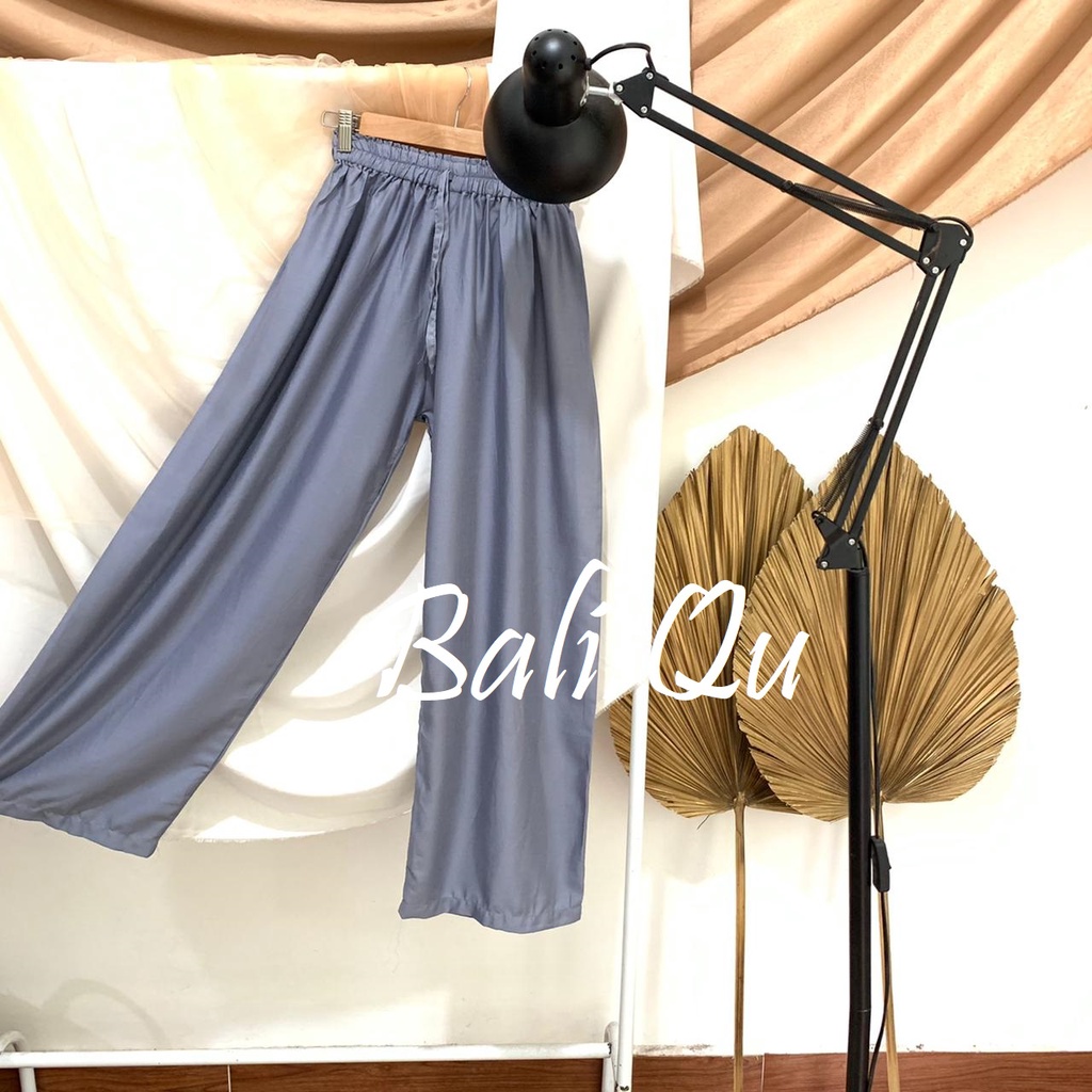 Basic Kulot Panjang Rayon Motif Bali-ABU ABU