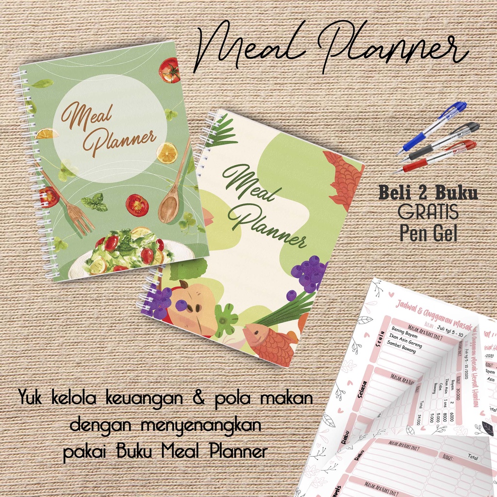 

Artomaringi Meal Planner / Jadwal Menu Hemat Harian Beli 2 Buku Gratis Pen Gel Kode MP13