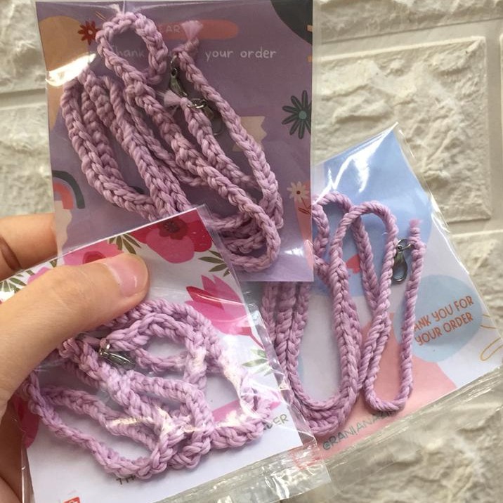 Strap Masker Rajut/ Kalung Masker Rajut Lilac