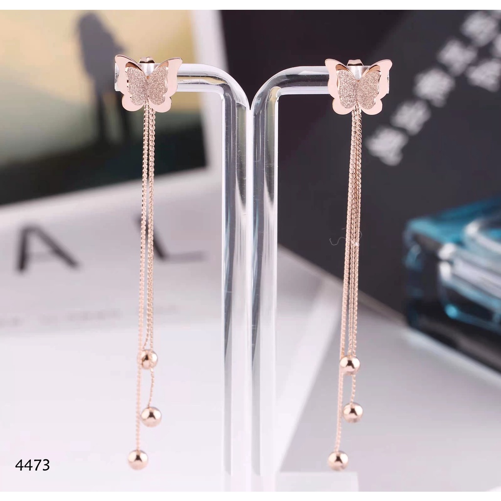 Anting Titanium Kupu-kupu Panjang Perhiasan 4473