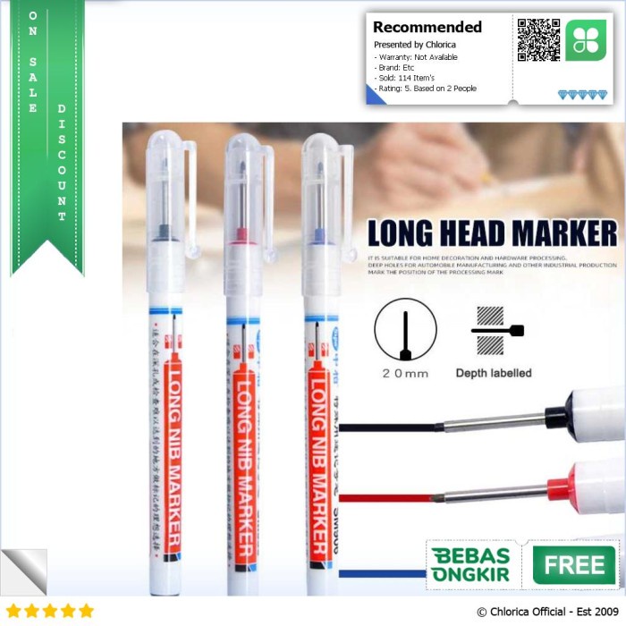

Hemat Gana Spidol Serbaguna Long Head Marker Waterproof - Lh100 Bergaransi