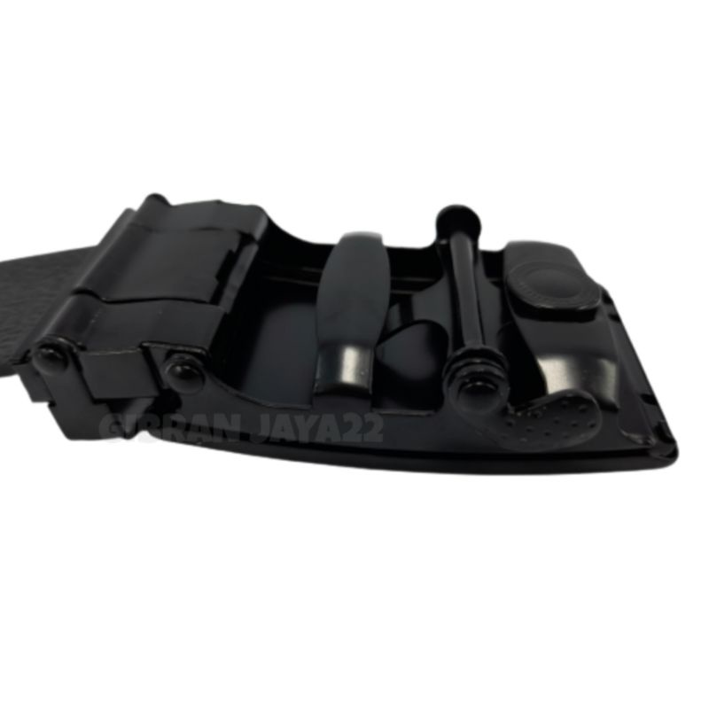 Gesper Ikat Pinggang Pria dan Wanita Hitam Rel Otomatis