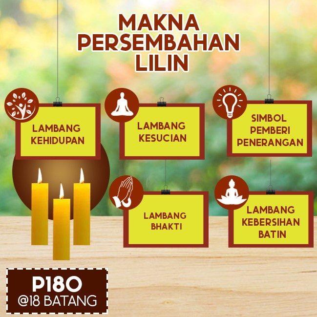 Lilin Batang Sembahyang Sukhavati P180 Kuning