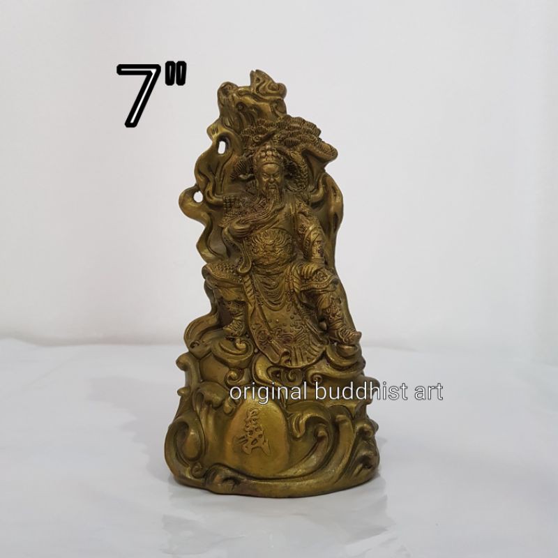 patung kwankong logam kuningan 7 inch