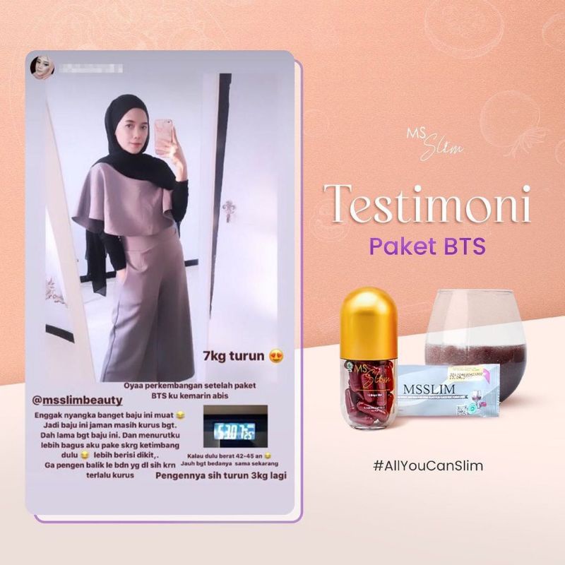 DIET MS SLIM PELANGISNG CAPSUL, BODY OIL TREATMENT, MS SLIM FIBER DRINK