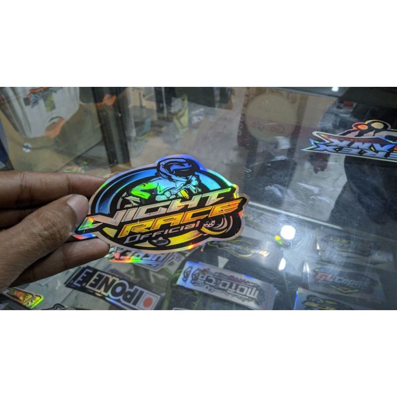 

stiker nigth race hollogram