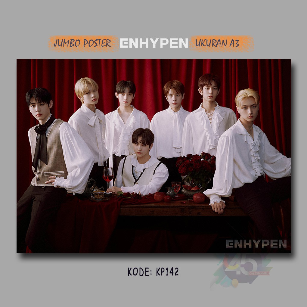 Foto Kayu ENHYPEN Boy Band Korea Poster Ukuran Besar Jumbo K-POP Wall Art Hiasan Dinding Kamar BTS