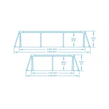 Bestway Kolam Renang Frame Square 259x170x61 Cm