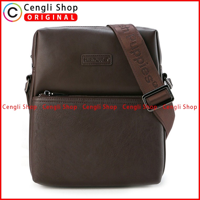 TAS SELEMPANG PRIA HUSH PUPPIES SLING BAG ORIGINAL COKLAT BROWN HM112