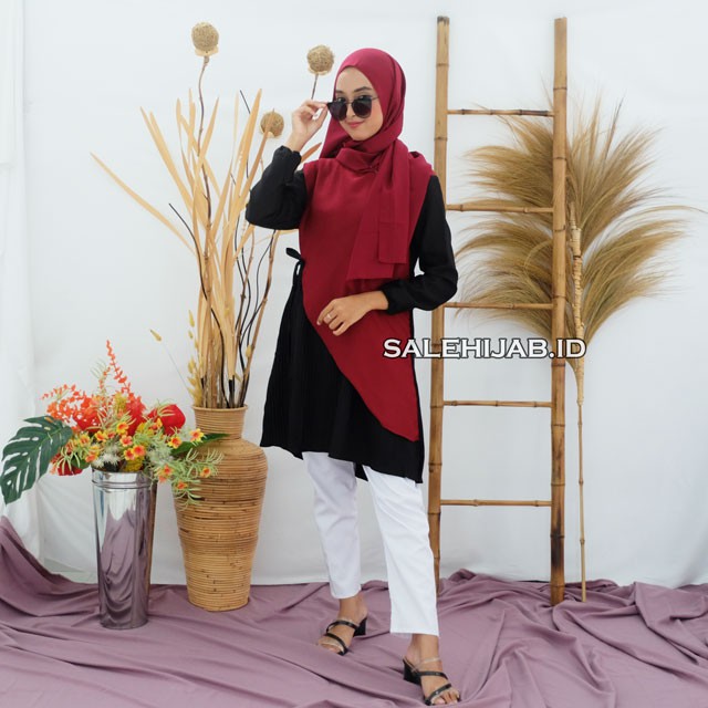 Tunik Plisket Warna Kombi || Tunik Kombinasi Plisket