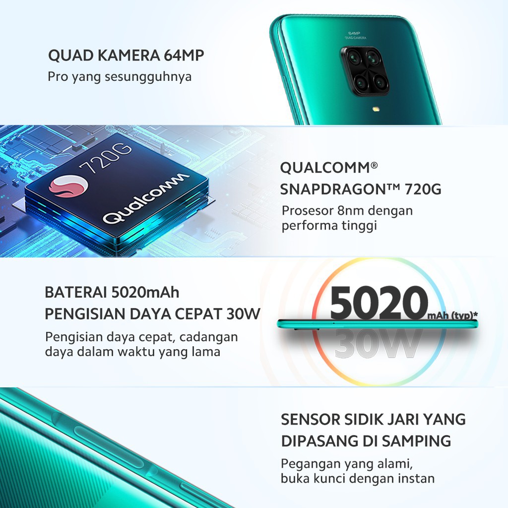 Xiaomi Redmi Note 9 Pro Aurora Blue 8GB+128GB Snapdragon720G 5020mAh