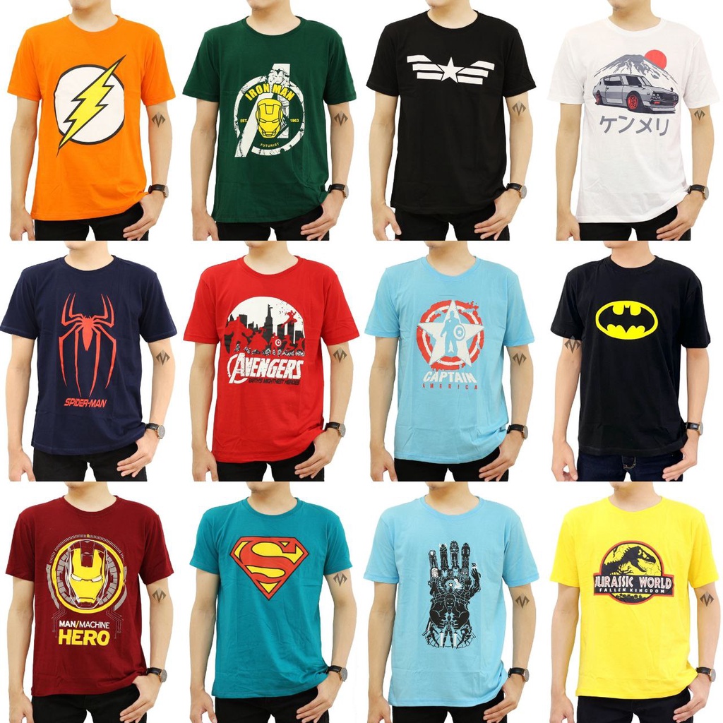 [S,M,L,XL] 1-8 tahun Supplier Grosir Ecer Baju Kaos Anak Laki-laki Atasan Baju Anak Cowok Superhero 
