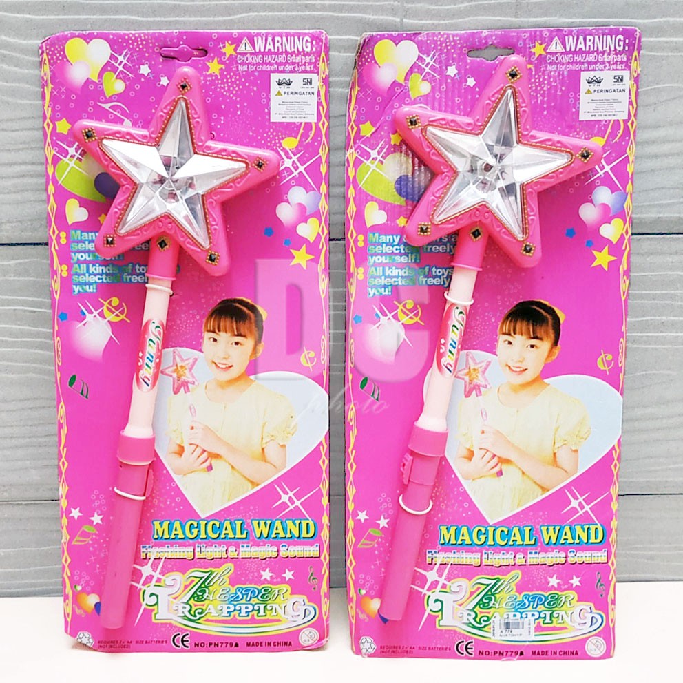 Magical Wand Mainan Tongkat Peri Lampu &amp; Suara Star Magical Stick Termasuk Baterai