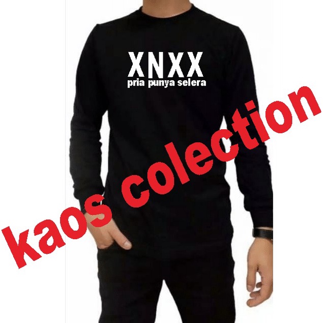 KAOS DISTRO PRIA KEREN BAGUS MANTAP /KAOS (XNXX) TANGAN PANJANG COMBED 30S ASLI KATA KATA XNXX