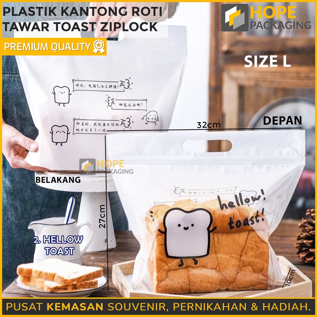 [ ISI 5 PCS ] Plastik Ziplock Transparant / Kantong Plastik Roti Tawar / Toast Kemasan Plastik Roti Zipper