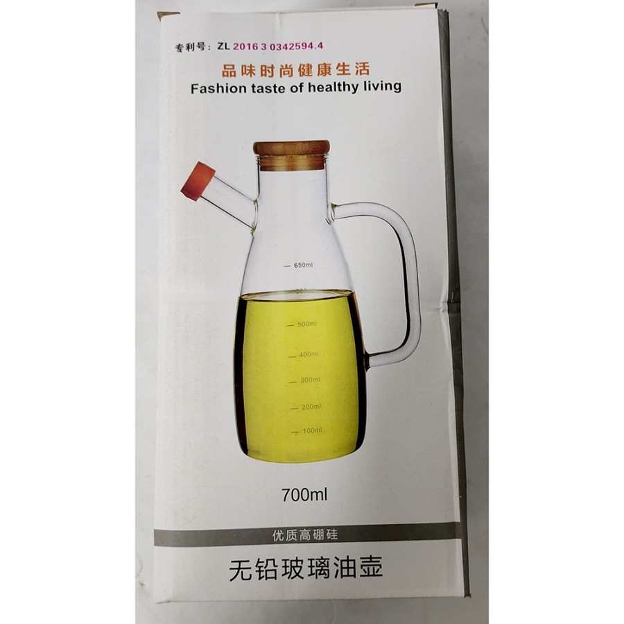 Botol Minyak Kaca Glass Oil Bottle Heat Resistant 700ml - 14W52-010 - Transparent