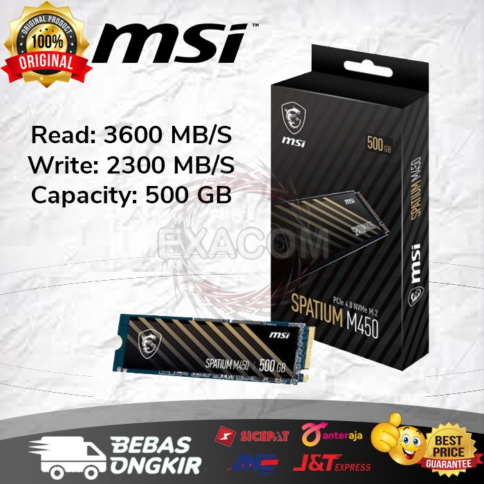 SSD MSI Spatium M450 500GB NVME Gen 4 - SSD NVME 500GB Gen 4