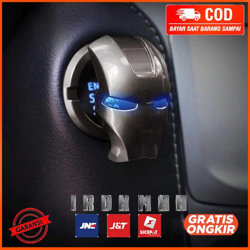 Cover Tombol Start Stop Engine Mobil Iron Man - MV01